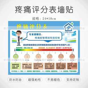 医用NRS脸谱疼痛评估VRS数字评分管理表提示牌病房贴纸磁贴现货