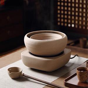 品陶堂电炉茶炉麦石饭陶瓷煮茶壶煮陶茶炉器复古温茶51器煮茶套装