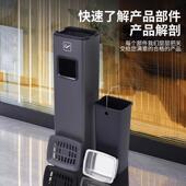 酒店大堂垃圾烟桶带F95979M8烟灰缸不锈钢立式 电口商过道走廊用吸