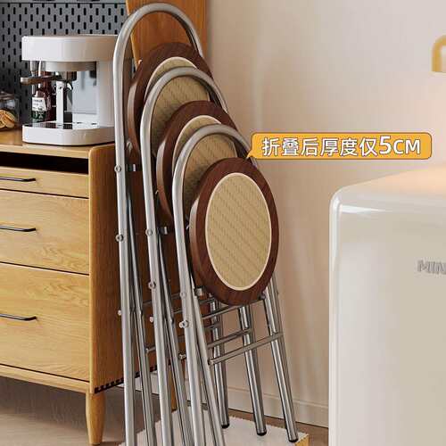 编吧台椅家古用高凳子中风可折叠收藤纳高椅子吧台酒吧椅靠脚279