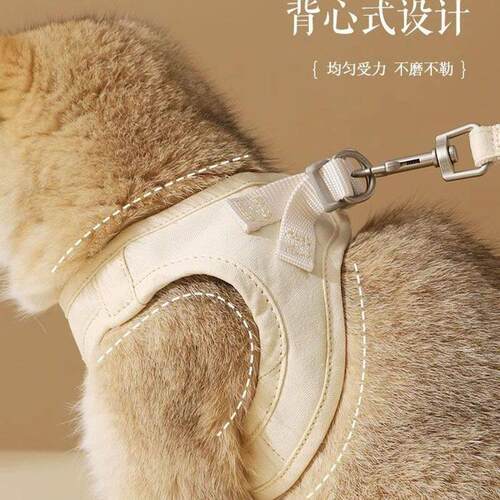 小猫外出背带背心式防挣脱外出专用溜猫胸背带可调节透气遛猫背心
