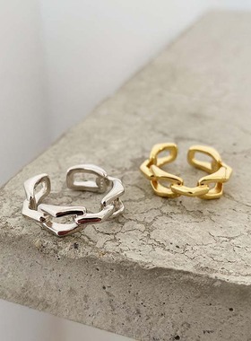 美金高级戒指个性戒女欧美指环食指感金属网红尾戒设计开口奢尾风