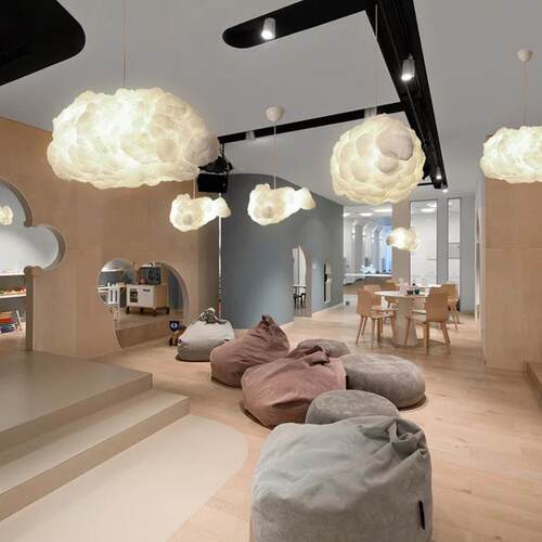 云朵灯服装店吊灯创意奶茶店橱窗餐厅灯饰网红儿童房装饰白云吊灯