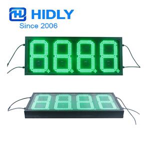 黎巴嫩绿色油价牌户外加油站10寸绿色LED油价屏工厂