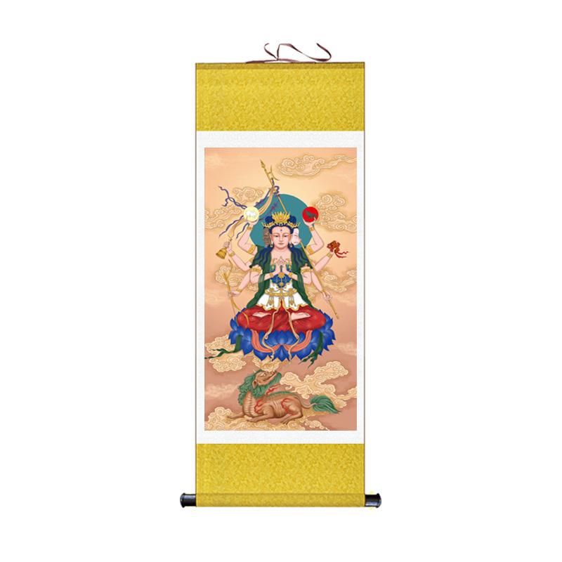 斗姆元供奉挂画神装仙像JY202007斗母天尊斗姥画像卷道场客厅丝绸