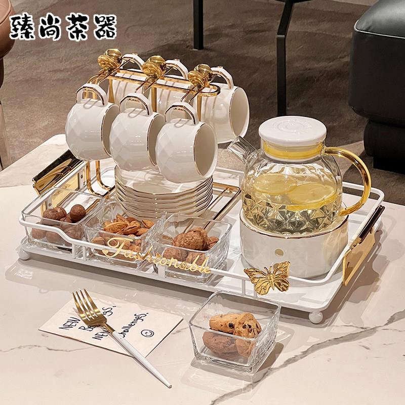高档欧式茶具套装实用客厅轻奢搬家新居乔迁送礼物高颜值陶瓷茶具