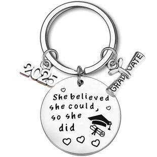 2025 Graduation Gifts Inspirational Keychain She Believed Sh