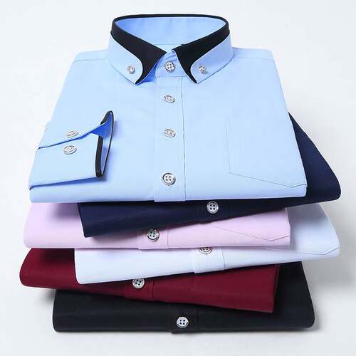 �Men's Long Sleeve Blouse, Colorblock Slim-Fit Design