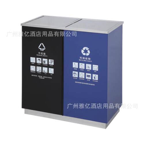 厂家供应两分类三分类不锈钢翻盖垃圾桶室内四分类烤漆座地烟灰桶