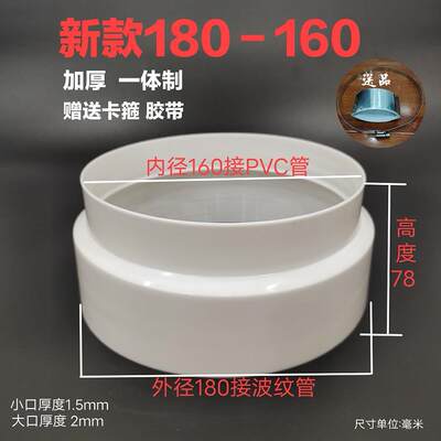 160转180mm200转100mm变径接头160转200mm直接pvc管油烟机烟管