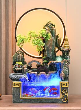 生态鱼缸型厅20流25新款桌面假山水喷泉循环水一整24461客套小造