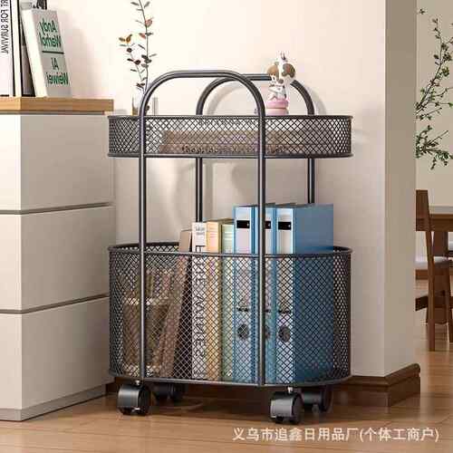 桌边置物架可移动书32132135架办桌公桌文件架旁架纳带轮小推收车