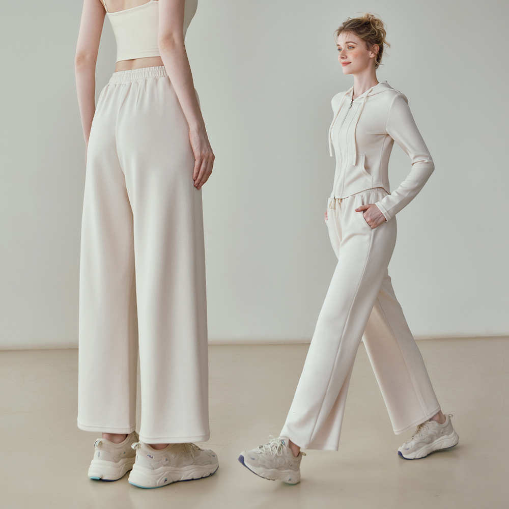 保暖加厚运动件套阔腿服女户外套装帽健身新款两瑜伽连裤长袖