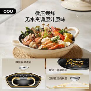 OOU珐琅锅铸铁锅家用送礼乔迁焖炖锅汤锅砂锅多功能平底锅煮锅