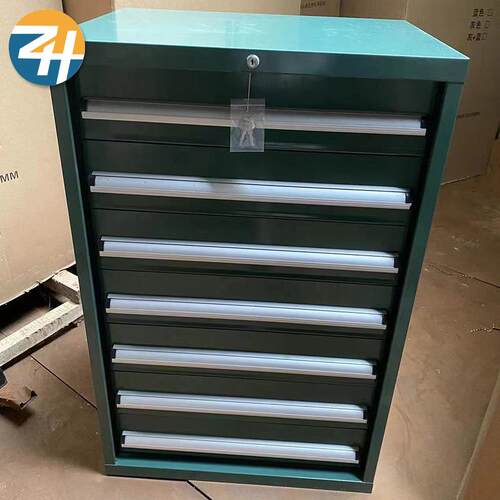 厂家促销车间七抽工具柜 绿色办公文件零件带锁落地七抽工具柜