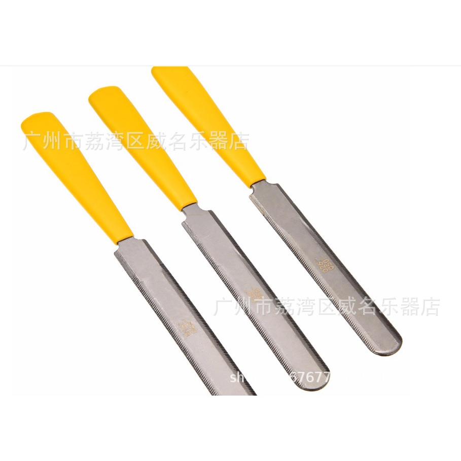 黄色3件吉他打磨工具套装 品丝指板琴头工具 打磨工具 品丝锉刀