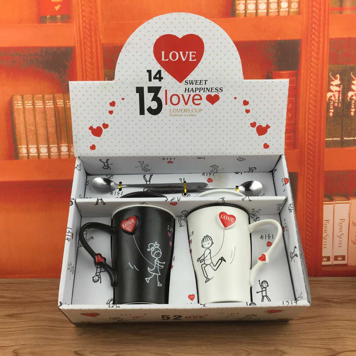 陶瓷杯马克水杯礼品520情侣杯1314情侣对杯手提盒子创意印制logo