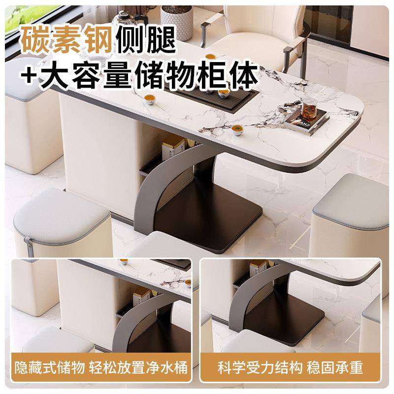 岩0板阳台茶桌椅组合烧水壶一体210025款现代简约小户型家用小茶
