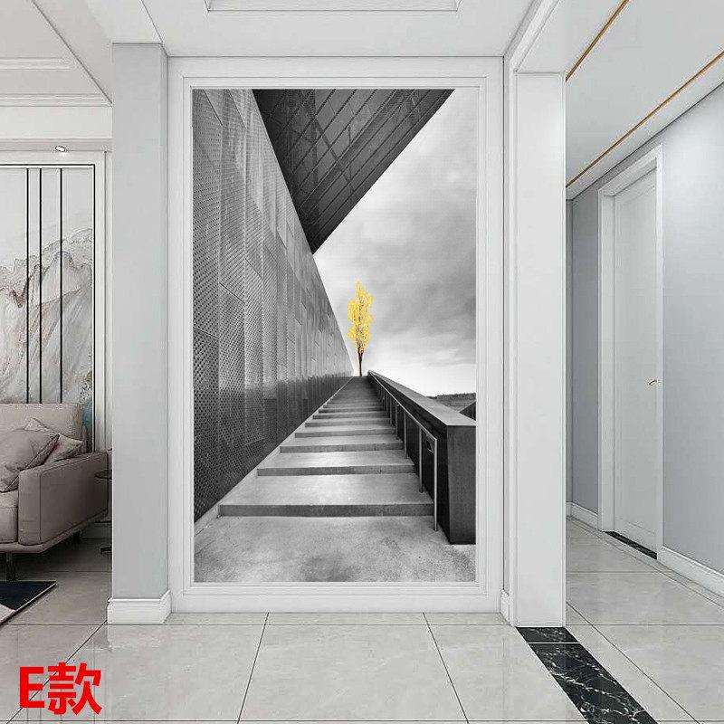 欧式3d立体壁纸壁画 画5D玄关竖版过道玄幻壁纸墙布延伸空间现代