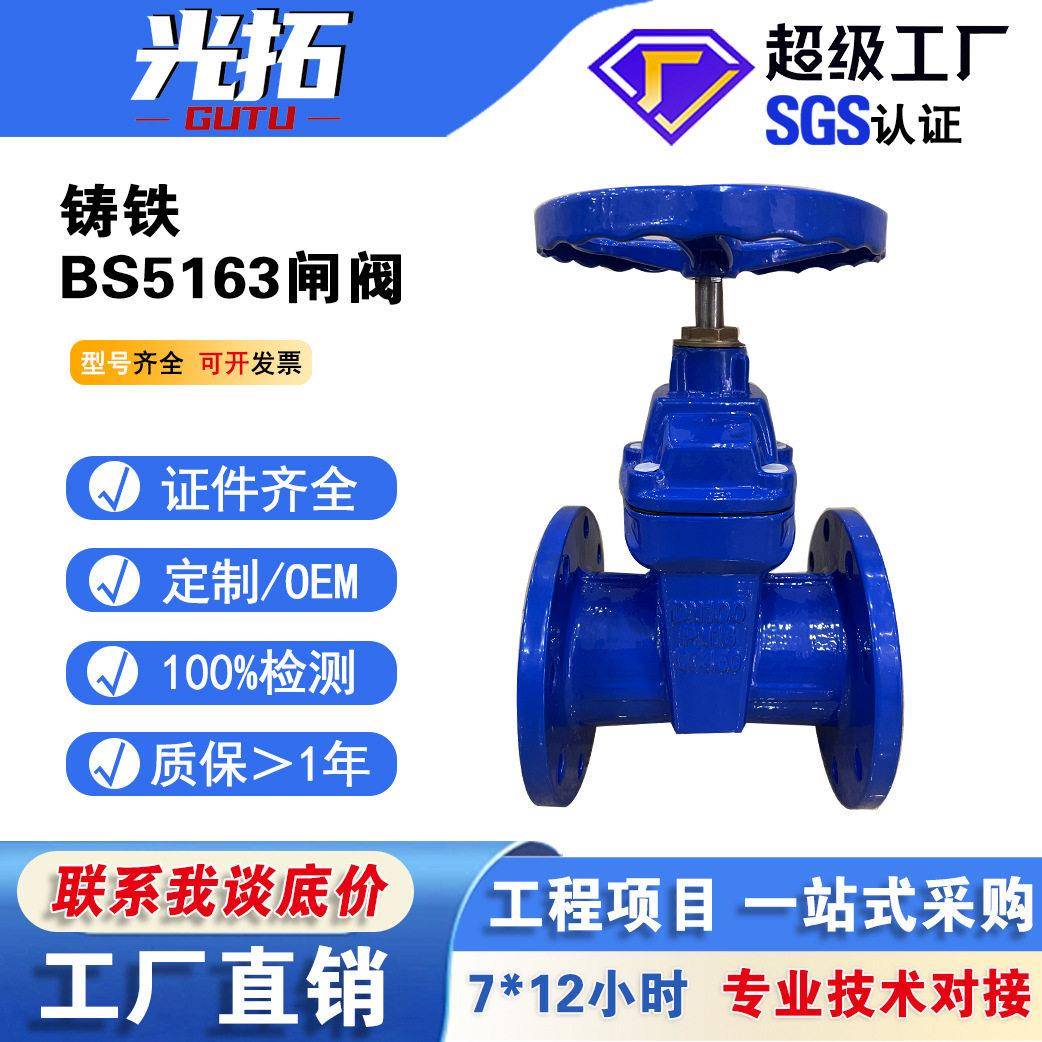 BS5163软密封暗杆闸阀Z45X球墨铸铁软密封闸阀铸铁阀门