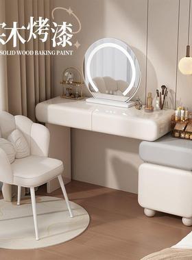 现代约烤漆全358实木妆台小型化妆桌卧户室斗柜一体收纳柜简梳化