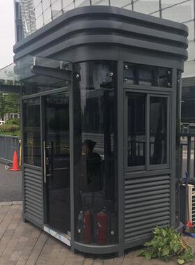 户外可移动岗勤亭钢结构成品执停0004车场门卫安保安亭班值室收治