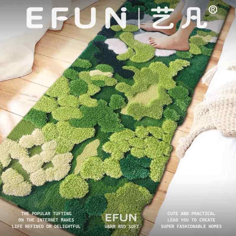 EFUN艺凡苔藓地毯长条床边毯子地毯簇绒毯卧室书房茶几地毯飘窗垫