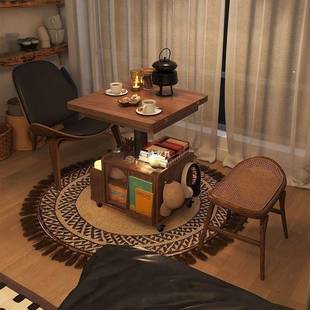 木时代升降茶移几实动车茶桌折叠餐桌两用GAR推茶台多功能客厅沙