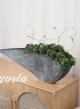 意式树脂极简轻奢摆件客厅茶几柜家居装饰品餐厅吧台插干花瓶花器