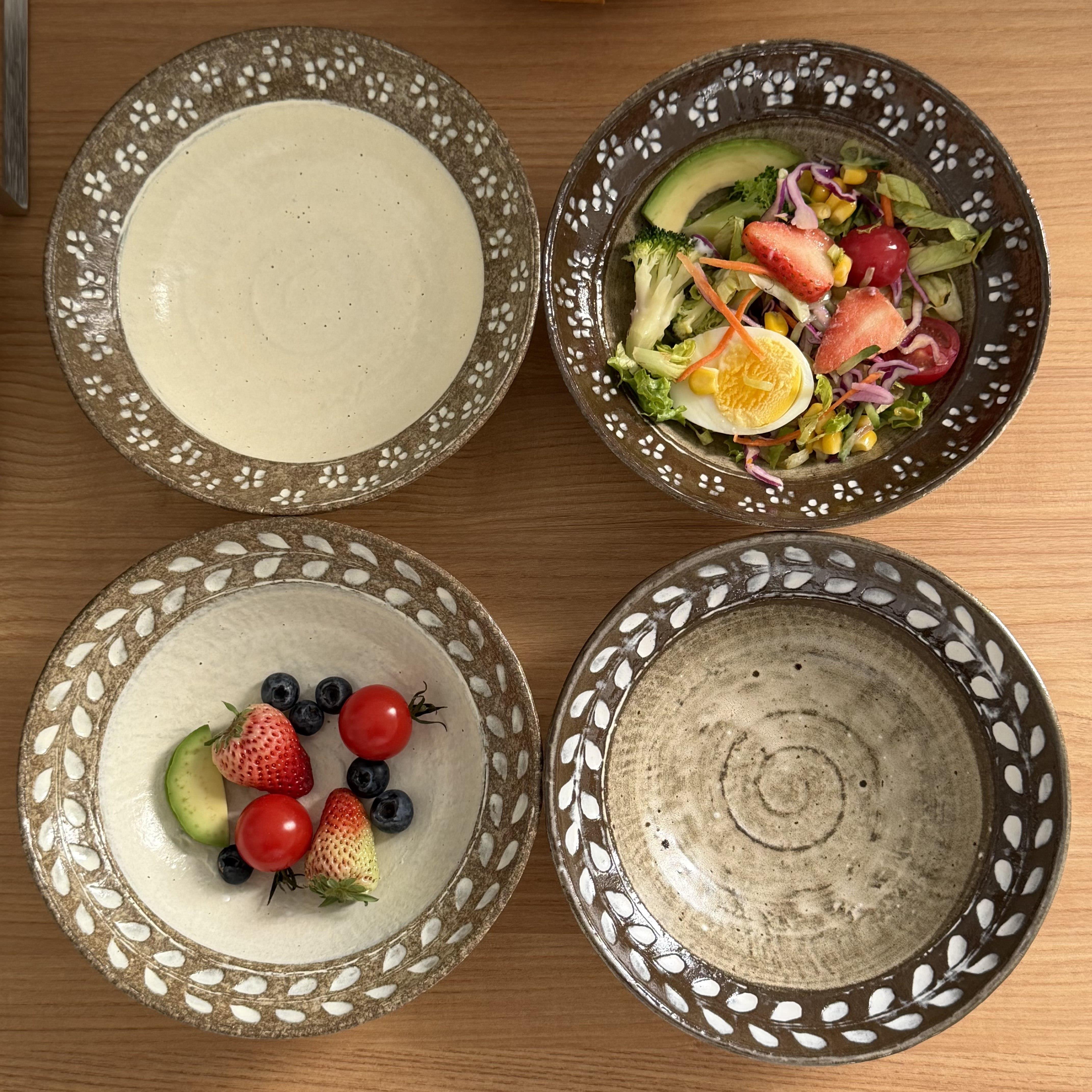 博尚家ins风高颜值陶瓷碗家用沙拉碗简约餐具高级感饭碗土陶碗