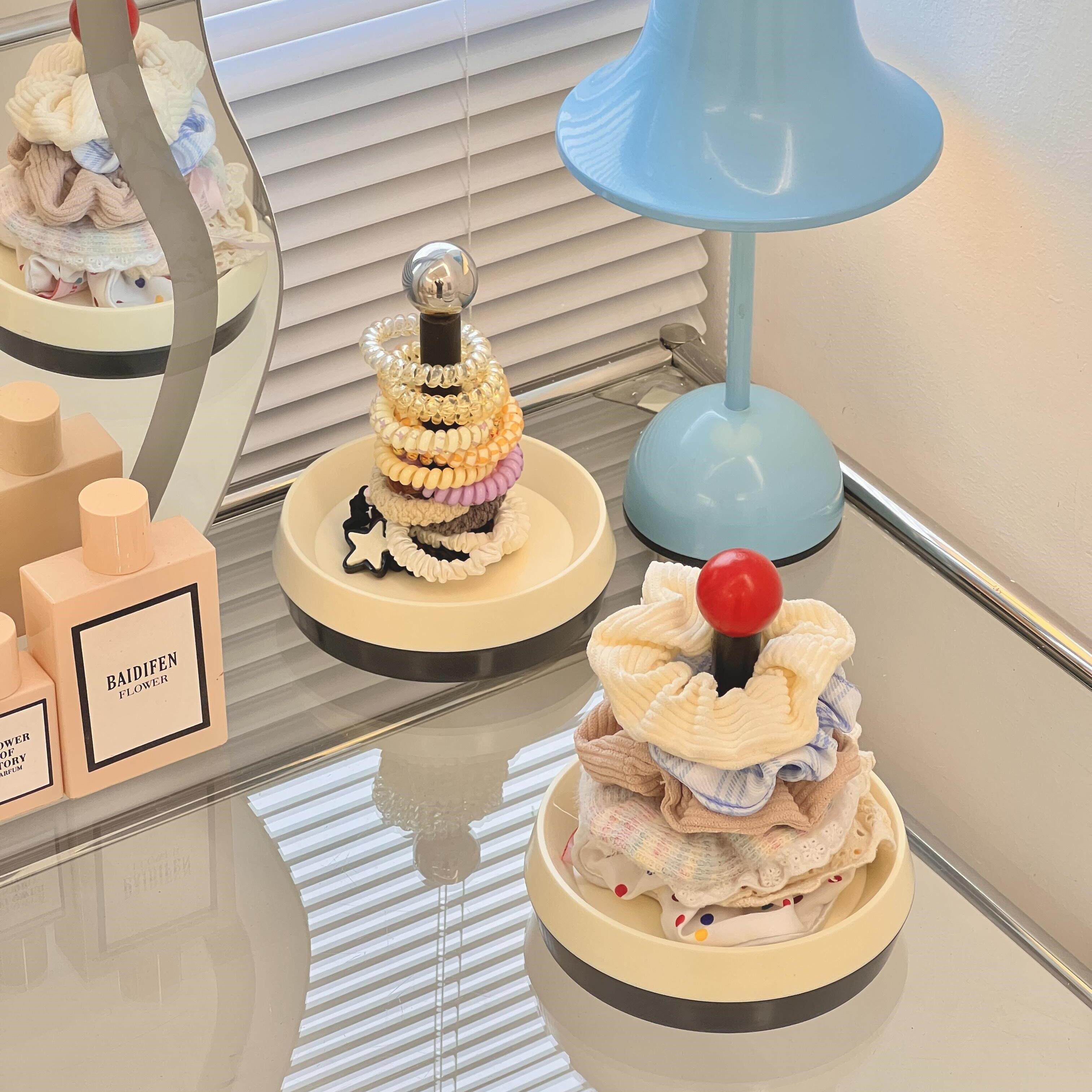 简约旋转发圈发饰收纳架卧室桌面首饰展示架女生创意卫生间置物架