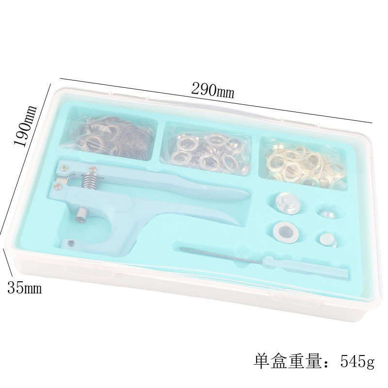 盒装气眼 3 种颜色 150 套索环套件金属孔眼打孔钳套件,diy手工