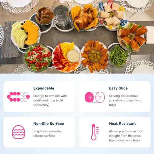 跨境爆款旋转餐盘Lazy Susan Revolution餐桌桌面旋转置物架