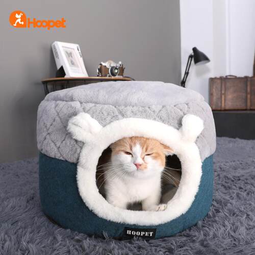 猫窝冬季保暖小猫咪窝四季通用房子全封闭式冬天别墅猫屋睡袋用品 - 封面