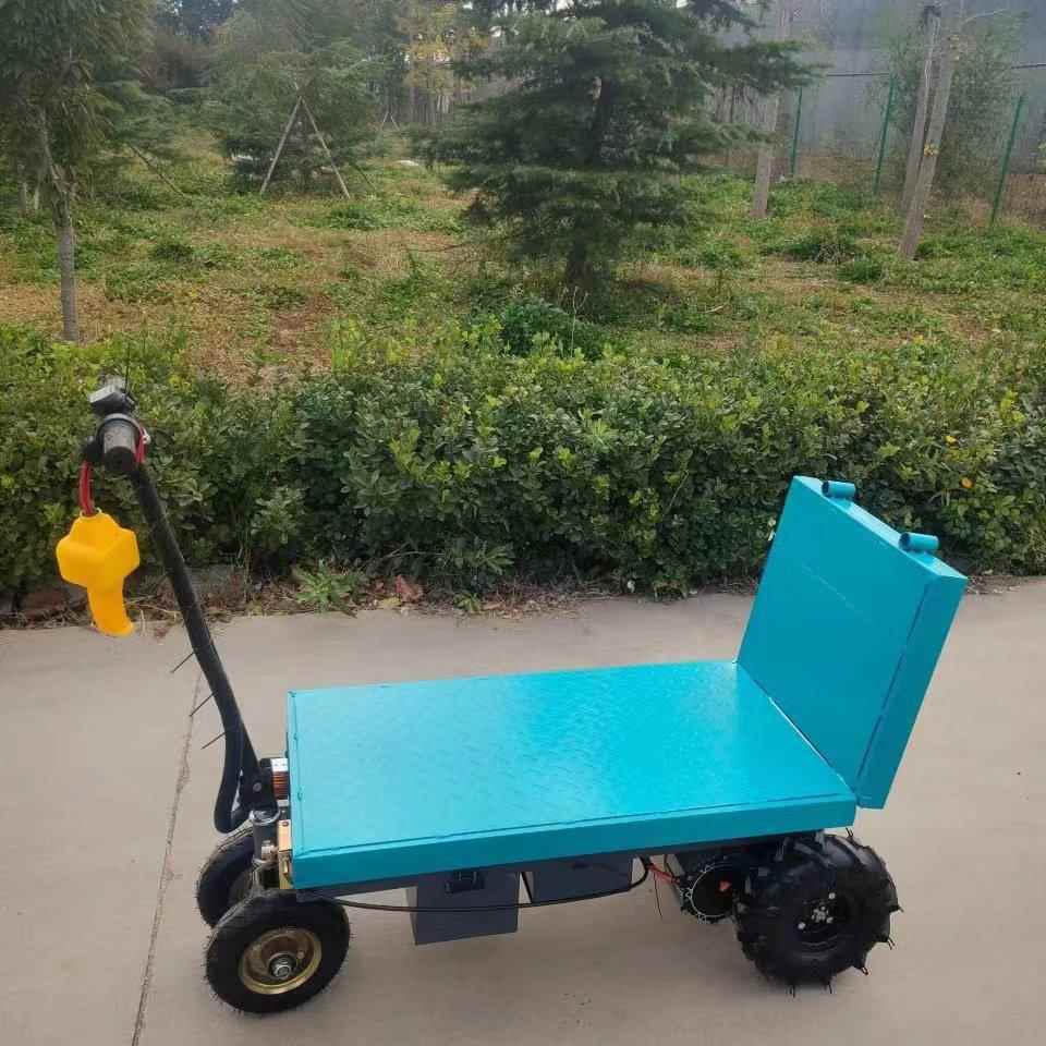 河北倒骑驴电动四轮平板车 货物运输搬运车手推车 拐弯灵活运输车