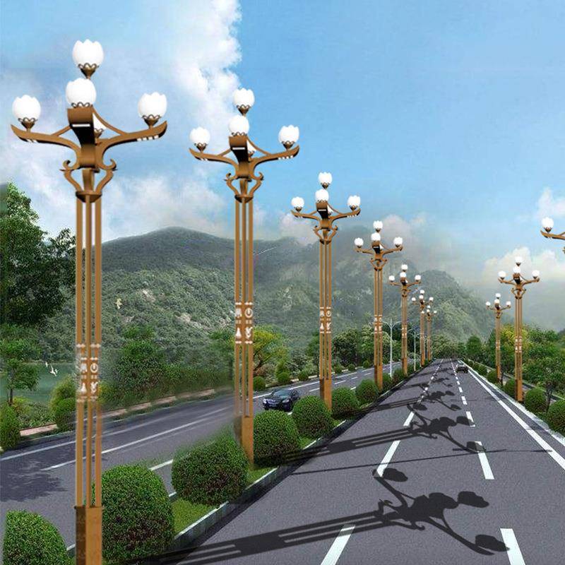 文旅玉兰灯12米中华灯路灯市政道路照明工程 五头灯led广场景观灯