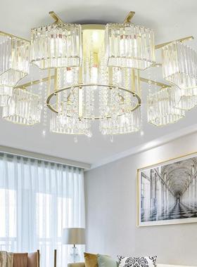 205灯16670年新款圆形客厅简约现代大气吸2灯水晶吊灯顶家用轻奢