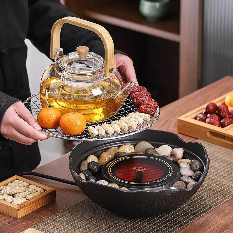 豪峰网红围炉煮茶壶器具蒸煮一体室内家用陶瓷功夫玻璃烧水煮茶器