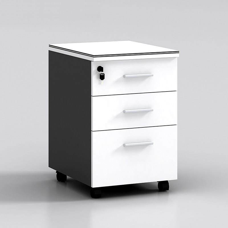 办公桌活动柜办公室小柜子带锁储物移动文件柜抽屉柜桌下三抽矮柜