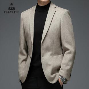 单西高级休闲商务呢子西装 羊毛西服男士 外套 新款 FALVLITE秋冬季