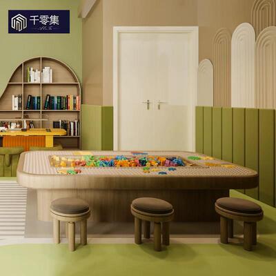 售楼部架空层儿童桌椅组合培训学堂绘画手工桌凳学校幼儿园网红椅