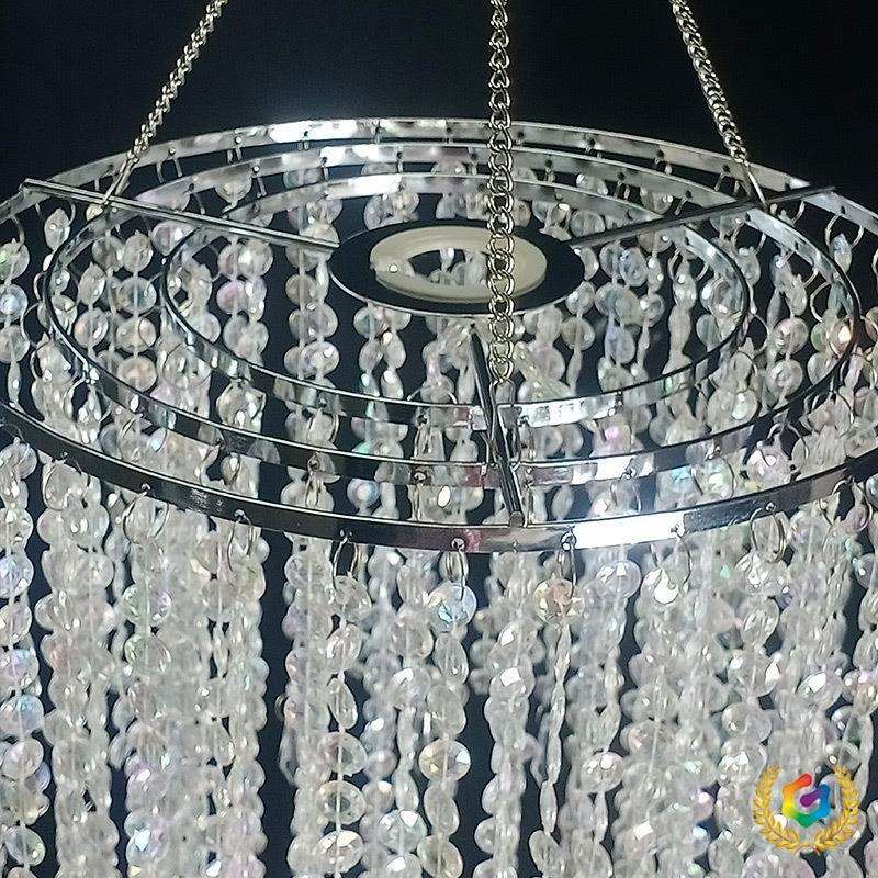 ®长款枝形亚克力串珠吊灯婚礼派对场景复古浪漫氛围铁艺灯具灯饰