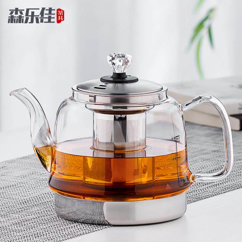 专用电磁炉玻璃壶加厚耐热玻璃煮茶壶不锈钢过滤煮茶器家用泡茶壶