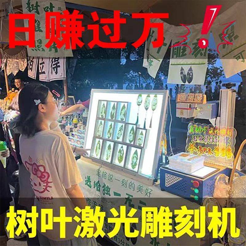 树叶叶雕摆摊创业激光雕刻机小型全自动叶雕机打印雕刻照片机器