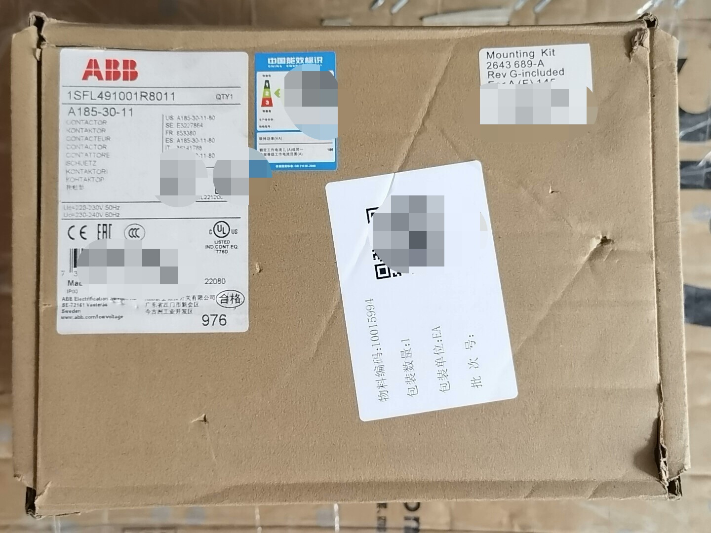 ABB接触器A185-30-11，拆机件  拆机件  拆机件