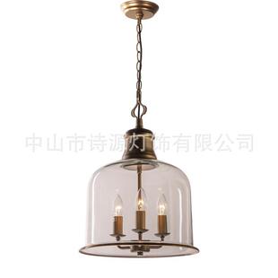 简约复古美式玻璃吊灯餐厅阳台创意走廊客厅卧室个性简约玻璃吊灯