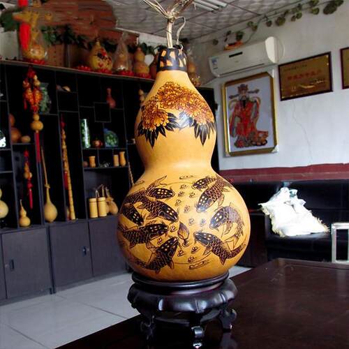 厂家大葫芦工艺葫芦摆件烙画雕刻家居摆件礼品赠送 货源