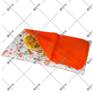 亚马逊新品防水爬行动物毛毯蜥蜴胡须龙保暖睡床小动物睡袋带枕头