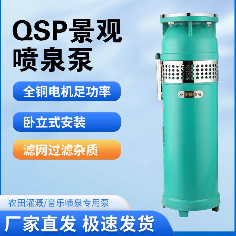 QSP不锈钢喷泉泵社区假山大流量音乐喷泉专用电动潜水泵变频铸铁