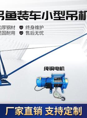 鱼塘超高可移动旋转小吊机5-8米两节伸缩鱼塘用220V380V吊鱼机